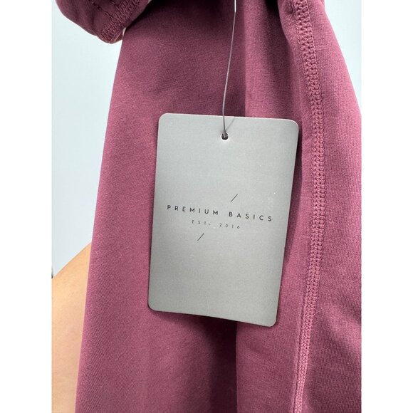 BYLT Drop Cut Lux Short Sleeve Pocket Tee Maroon Size S Cotton/Polyester/Spandex - Picture 9 of 9